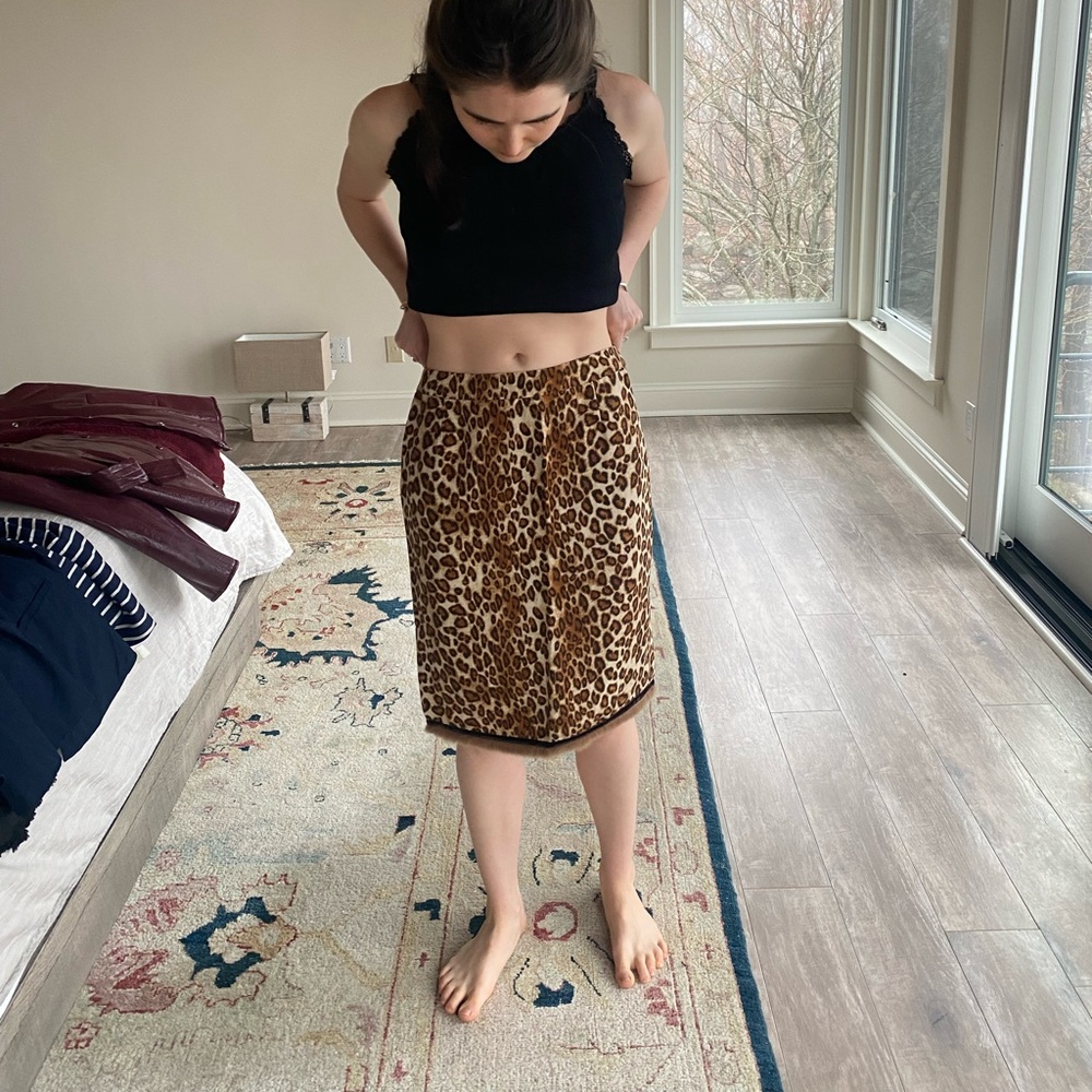 Etcetera cheetah pencil skirt